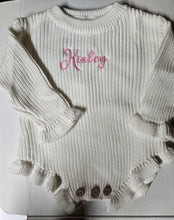 Load image into Gallery viewer, Personalized Baby Girl Knit Ruffle Romper
